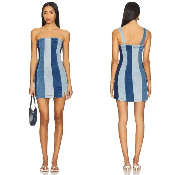 Show Me Your Mumu Women's Coronado Sleeveless Corset Denim Mini Dress - Picture 3 of 5